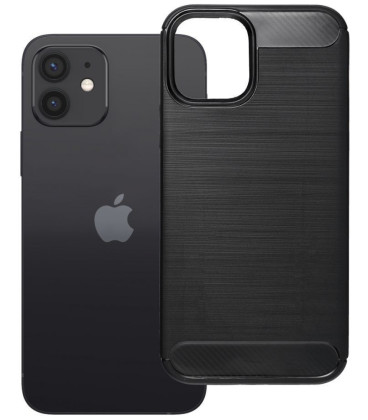 Juodas dėklas Apple iPhone 12 / 12 Pro telefonui "Carbon 2.0"