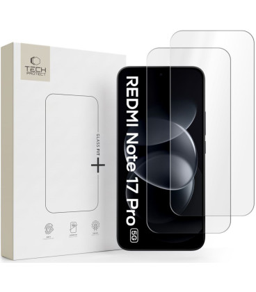 Apsauginis grūdintas stiklas Xiaomi Redmi Note 17 Pro 5G / Pro Max 5G telefonui "Tech-Protect Glass Fit+ 2-Pack"