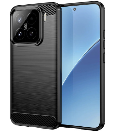 Juodas dėklas Xiaomi 15 telefonui "Carbon 2.0"