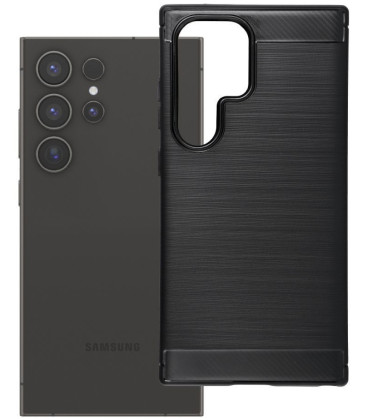 Juodas dėklas Samsung Galaxy S24 Ultra telefonui "Carbon 2.0"