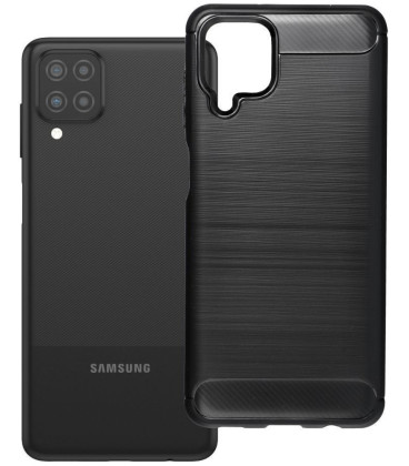 Juodas dėklas Samsung Galaxy A12 telefonui "Carbon 2.0"