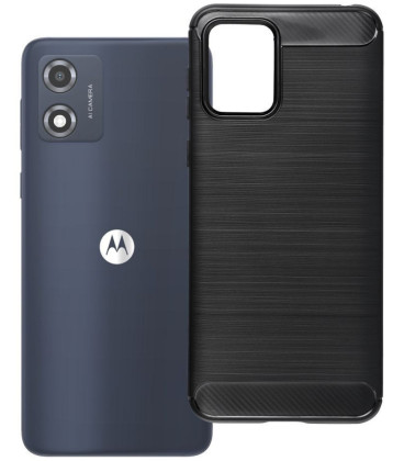 Juodas dėklas Motorola E13 telefonui "Carbon 2.0"