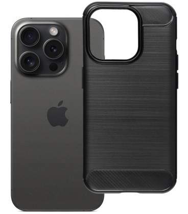 Juodas dėklas Apple iPhone 15 Pro telefonui "Carbon 2.0"