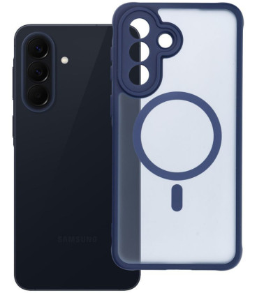 Matinis mėlynas / skaidrus dėklas Samsung Galaxy A57 5G telefonui "Full Matte Mag Cover"