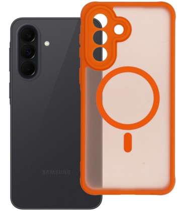 Matinis oranžinis / skaidrus dėklas Samsung Galaxy A37 5G telefonui "Full Matte Mag Cover"