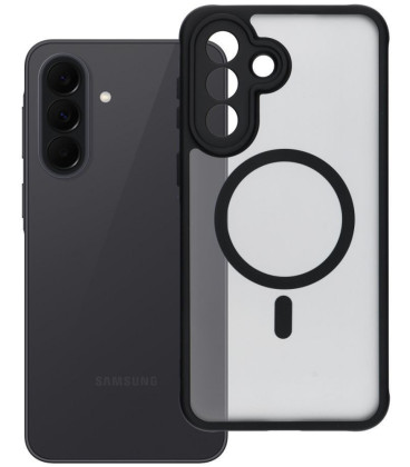 Matinis juodas / skaidrus dėklas Samsung Galaxy A37 5G telefonui "Full Matte Mag Cover"