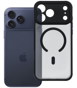 Matinis juodas / skaidrus dėklas Apple iPhone 17 Pro Max / 18 Pro Max telefonui "Full Matte Mag Cover"