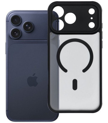 Matinis juodas / skaidrus dėklas Apple iPhone 17 Pro Max / 18 Pro Max telefonui "Full Matte Mag Cover"
