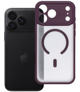 Matinis Bordo / skaidrus dėklas Apple iPhone 17 Pro Max / 18 Pro Max telefonui "Full Matte Mag Cover"