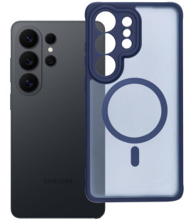 Matinis mėlynas / skaidrus dėklas Samsung Galaxy S26 Ultra telefonui "Full Matte Mag Cover"