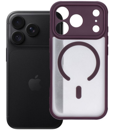 Matinis bordo / skaidrus dėklas Apple iPhone 17 Pro / 18 Pro telefonui "Full Matte Mag Cover"