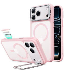 Matinis rožinis dėklas Apple iPhone 17 Pro Max / 18 Pro Max telefonui "ESR Classic Hybrid Kickstand Magsafe"