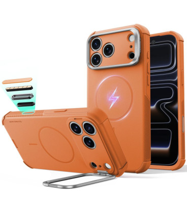 Oranžinis dėklas Apple iPhone 17 Pro Max / 18 Pro Max telefonui "ESR Cyber Tough Kickstand Magsafe"