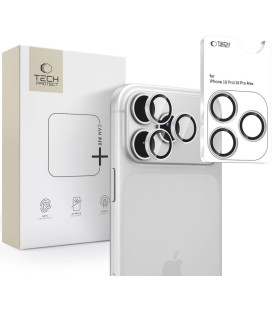 Sidabrinės spalvos kameros apsauga Apple iPhone 18 Pro / 18 Pro Max telefonui "Tech-Protect Camring Fit+"