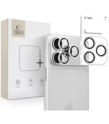 Sidabrinės spalvos kameros apsauga Apple iPhone 18 Pro / 18 Pro Max telefonui "Tech-Protect Camring Fit+"