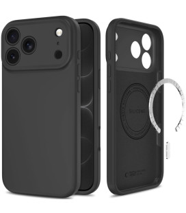 Juodas dėklas Apple iPhone 17 Pro Max / 18 Pro Max telefonui "Tech-Protect Silicone Magsafe"