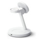 Baltas belaidis Qi2.2 25W pakrovėjas - stovas "Ringke 3in1 Magnetic Magsafe Wireless Charger"