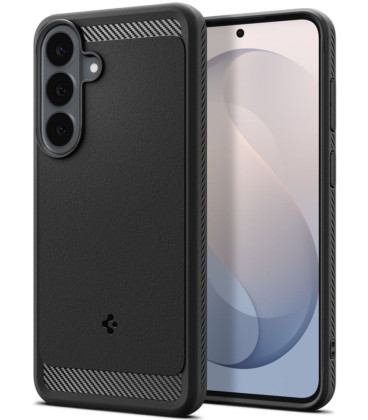 Matinis juodas dėklas Samsung Galaxy S25 FE / S26 FE telefonui "Spigen Rugged Armor"