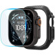 Matinis juodas dėklas + stikliukas Apple Watch Ultra 1 / 2 / 3 / 4 (49 mm) laikrodžiui "Spigen Lock Fit & TG"