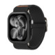 Juodas dėklas + apyrankė Apple Watch 10 / 11 / 12 (46 mm) laikrodžiui "Spigen Fit Lite Ultra + Thin Fit"