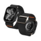 Juodas dėklas + apyrankė Apple Watch 10 / 11 / 12 (46 mm) laikrodžiui "Spigen Fit Lite Ultra + Thin Fit"