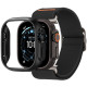 Juodas dėklas + apyrankė Apple Watch Ultra 1 / 2 / 3 / 4 (49 mm) laikrodžiui "Spigen Fit Lite Ultra + Thin Fit"