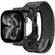 Juodas dėklas + apyrankė Apple Watch 10 / 11 / 12 (46 mm) laikrodžiui "Spigen Athlex Air + Rugged Armor"