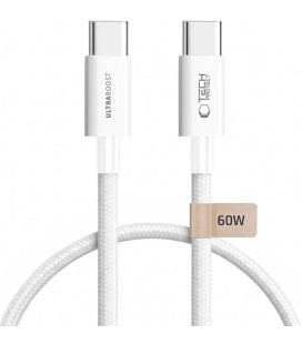 Baltas USB-C - USB-C PD 60W / 3A 50cm laidas "Tech-Protect Ultraboost Lite"