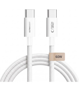 Baltas USB-C - USB-C PD 60W / 3A 300cm laidas "Tech-Protect Ultraboost Lite"