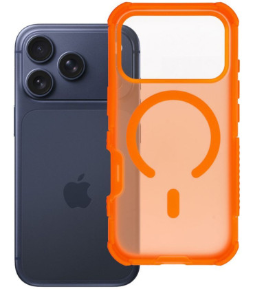 Oranžinis dėklas Apple iPhone 17 Pro / 18 Pro telefonui "Forcell F-Protect BumperX Premium Magsafe"