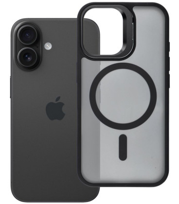 Juodas dėklas Apple iPhone 17 telefonui "Forcell F-Protect Shadow Stand Premium Magsafe"
