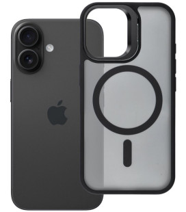 Juodas dėklas Apple iPhone 16 telefonui "Forcell F-Protect Shadow Stand Premium Magsafe"