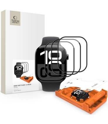 Ekrano apsauga Apple Watch 12 (42 mm) laikrodžiui "Tech-Protect Easy Set Flex+ 3-Pack"