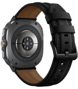 Juoda apyrankė Samsung Galaxy Watch Ultra 1 / 2 2024-2026 (47 mm) laikrodžiui "Tech-Protect Leatherfit Craft"