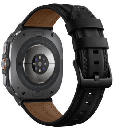 Juoda apyrankė Samsung Galaxy Watch Ultra 1 / 2 2024-2026 (47 mm) laikrodžiui "Tech-Protect Leatherfit Craft"