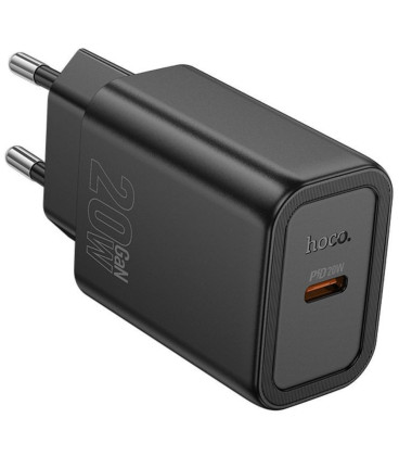 Juodas 1xUSB-C QC PD 20W pakrovėjas "Hoco N60"