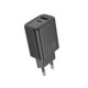Juodas 1xUSB-A + 1xUSB-C  QC3.0 PD 3A 20W pakrovėjas "Hoco N61"