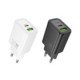 Juodas 1xUSB-A + 1xUSB-C  QC3.0 PD 3A 20W pakrovėjas "Hoco N61"