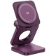 Bordo (Burgundy) belaidis Qi 2.2 25W pakrovėjas - stovas "Forcell AluFold Pro 3in1 Magsafe"