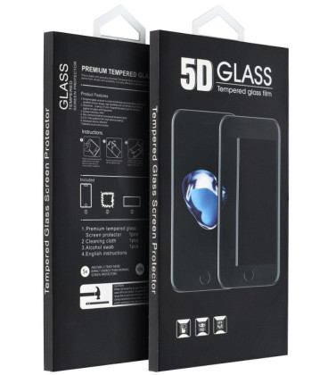 Matinis juodas apsauginis grūdintas stiklas Apple iPhone 15 / 16 telefonui "5D Full Glue"