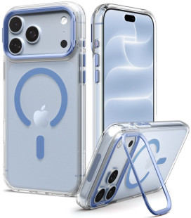 Skaidrus (Šviesiai mėlynas) dėklas Apple iPhone 17 Pro / 18 Pro telefonui "Spigen Ultra Hybrid Optik S Magsafe"