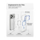 Skaidrus (Šviesiai mėlynas) dėklas Apple iPhone 17 Pro Max / 18 Pro Max telefonui "Spigen Ultra Hybrid Optik S Magsafe"