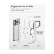 Skaidrus (Burgundy) dėklas Apple iPhone 17 Pro Max / 18 Pro Max telefonui "Spigen Ultra Hybrid Optik S Magsafe"