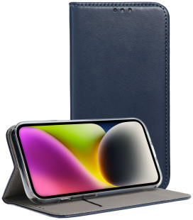 Mėlynas atverčiamas dėklas Xiaomi Redmi 14C telefonui "Smart Magneto"