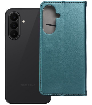 Žalias atverčiamas dėklas Samsung Galaxy A27 telefonui "Smart Magneto"