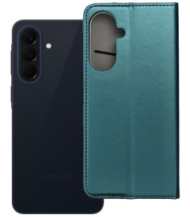 Žalias atverčiamas dėklas Samsung Galaxy A57 5G telefonui "Smart Magneto"