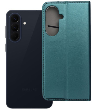 Žalias atverčiamas dėklas Samsung Galaxy A57 5G telefonui "Smart Magneto"