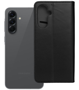 Juodas atverčiamas dėklas Samsung Galaxy A56 telefonui "Smart Magneto"
