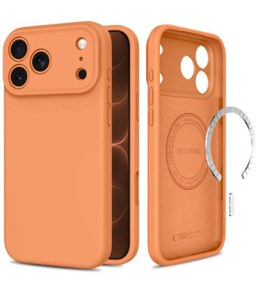 Oranžinis dėklas Apple iPhone 17 Pro / 18 Pro telefonui "Tech-Protect Silicone Magsafe"