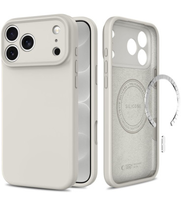 Pilkas (Titanium) dėklas Apple iPhone 17 Pro / 18 Pro telefonui "Tech-Protect Silicone Magsafe"